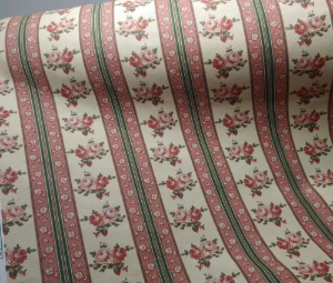  D'ascoli & Co 5th Ave For Covington Fabric Roses Stripe Cottage Decorator